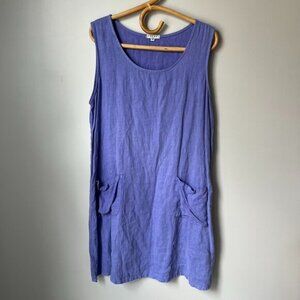 Vintage Focus Purple Linen Maxi Dress Women's Medium